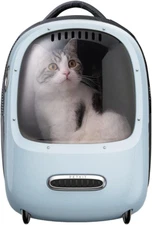 Ventilated Cat Backpack Carrier with Inbuilt Fan & Light, Comfortable Cat Dog Ba