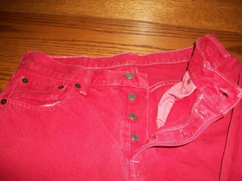 Levis Jeans Mens 30x30 RED 501 Straight Leg Button Fly Workwear Red Tab--EUC - Picture 4 of 4