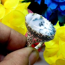 Natural Dendritic Opal Gemstone Ring 925 Sterling Silver Handmade Ring, All Size