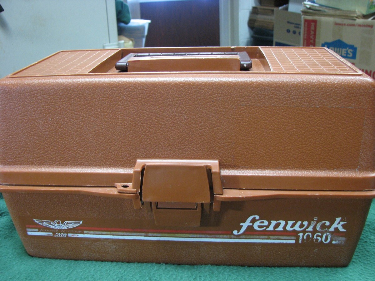 Vintage Fenwick 1060 Fishing Tackle Box Loaded With Fishing Gear As Shown  NICE