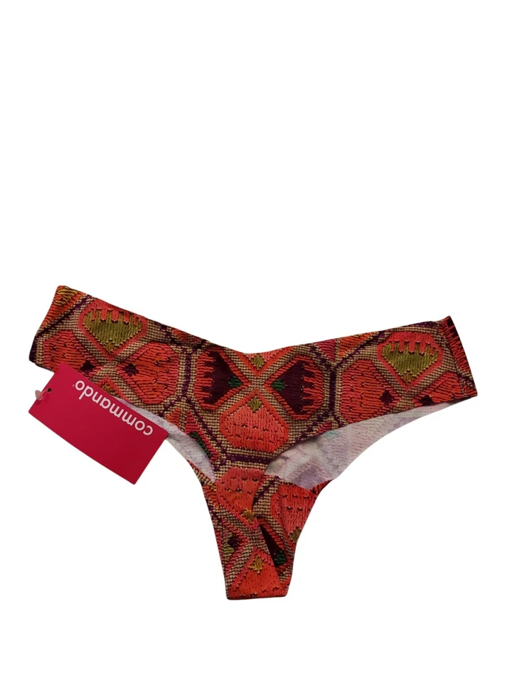 **NEW** SET OF 2 COMMANDO ANTIGUA WEAVE CLASSIC THONG PRINT PANTIES SIZE S/M $24 - Image 3 of 4
