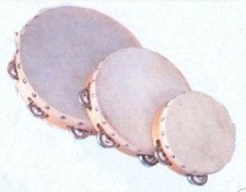 Church TAMBOURINES Set Of Three New Single Row Jingles Goat Skin Heads CP Brand