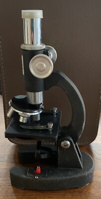 Vintage Sears Tower Model #6384 Microscope and Accessories +