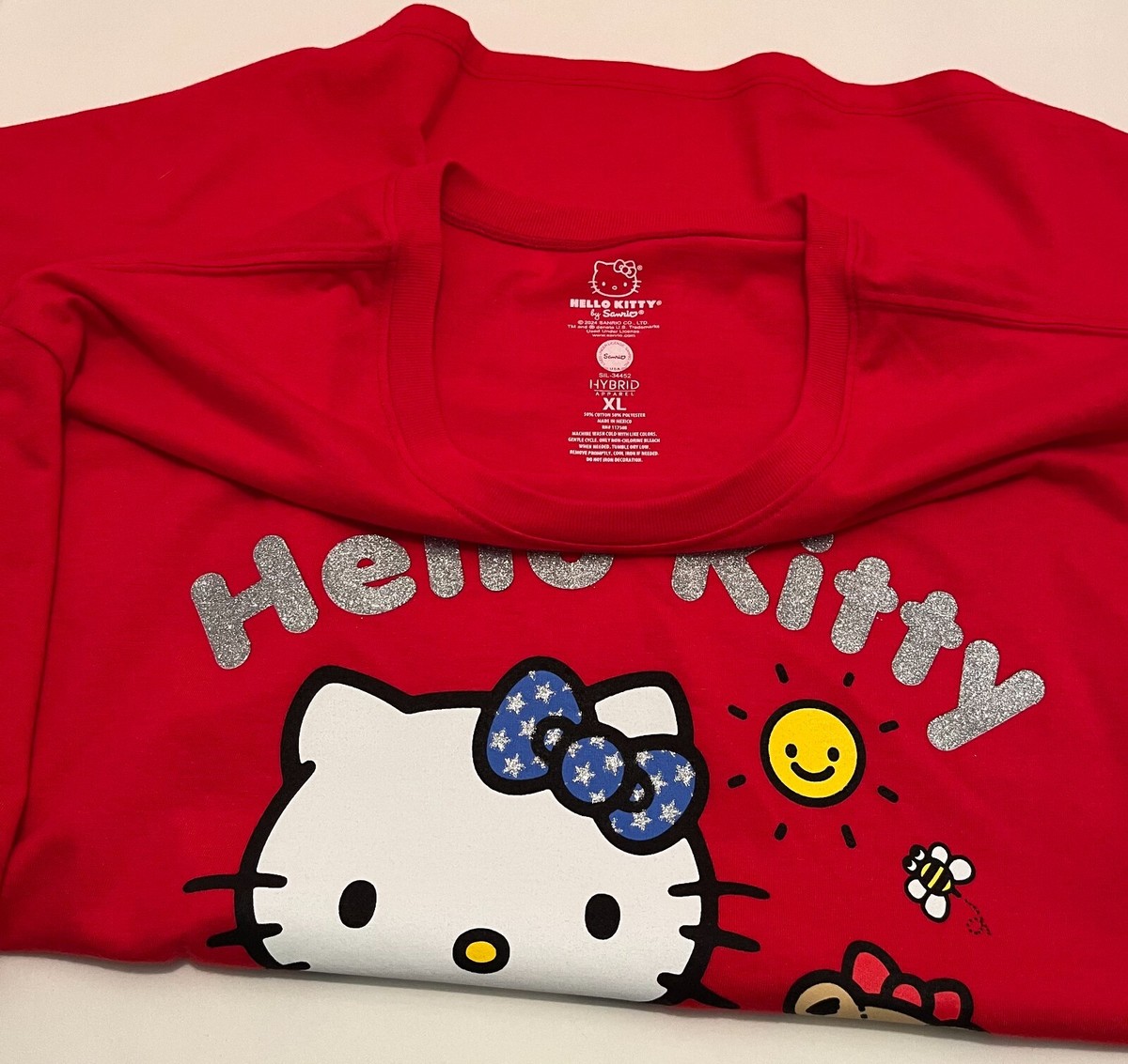 ウェア hellohellohellohello kitty Tshirt XS Hello Kitty Women's Graphic T-Shirt with Short Sleeves