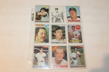 NINE ASSORTED VINTAGE NEW YORK YANKEES BASEBALL CARDS