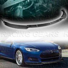 STP-STYLE CARBON LOOK FRONT BUMPER SPLITTER SPOILER LIP FIT 12-16 TESLA MODEL S