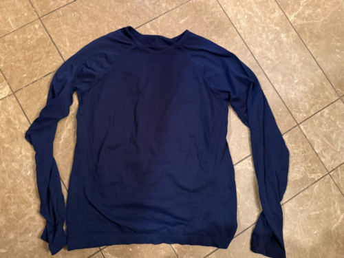 ATHLETA GIRLS Navy OWN YOUR POWER Cropped Long Sleeve Activewear Top Girls XL 14 - Picture 5 of 5