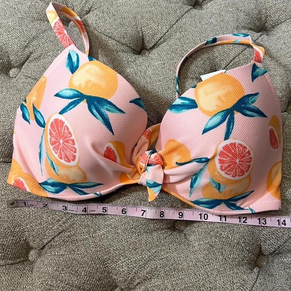 Shade & Shore Multicolor Tropical Bikini Top, Women’s Size 36DD