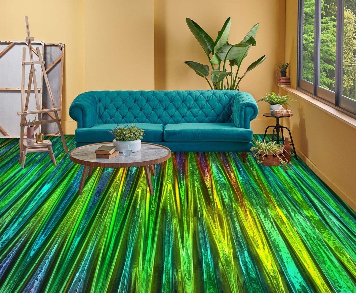 3D Green Line SKE1579 Floor WallPaper Print Decal Epoxy Floor Deco