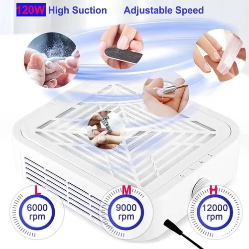 Turbine Brushless Nail Dust Remover Strong Suction 120W Nail Vacuum Cleaner 120W - Picture 2 of 8