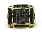3 Ct Round Simulated Black Diamond Men Wedding Pinky Ring 14k Yellow Gold Plated