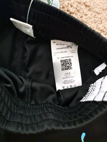 NWT Puma Logo Boys Youth Sports Gym Shorts Black sz Small 5 Saks Fifth Avenue - Picture 5 of 6