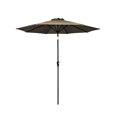 Four Seasons Courtyard 9ft Olefin Fabric Belmont Market Umbrella,Taupe(Open Box)