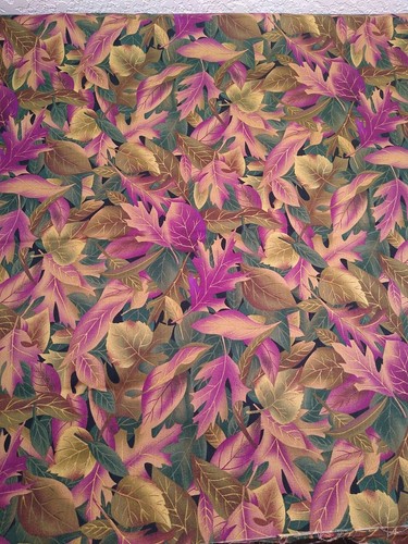 AUTUMN LEAVES 100% cotton fabric quilting material purple green RJR quality 2+yd - Picture 12 of 16