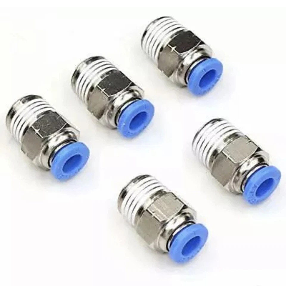 5 Pcs, Pneumatic 10mm OD Tube x 1/4" NPT Male Connector Push Connect Fitting - Image 4 of 4