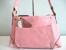 NWT AMERICAN LEATHER CO. “BECKET” TRIPLE ENTRY SHOULDER BAG - "WATER LILY"