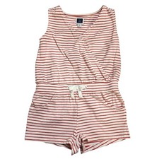 Janie Jack Girls Striped Romper Size 3 Red Rose Stripe Cotton Summer Beach