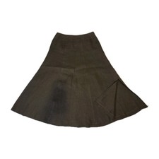 Talbots Petites 100 Linen A-Line Skirt Sz 10 Brown Classic Boho
