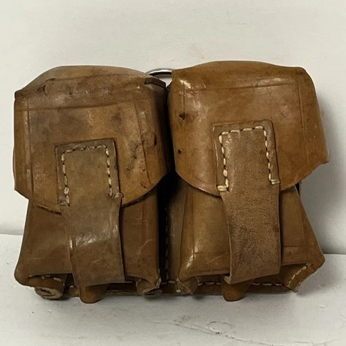 Vintage WW2 Serbian Military Surplus Authentic Leather Ammo Pouch WW2