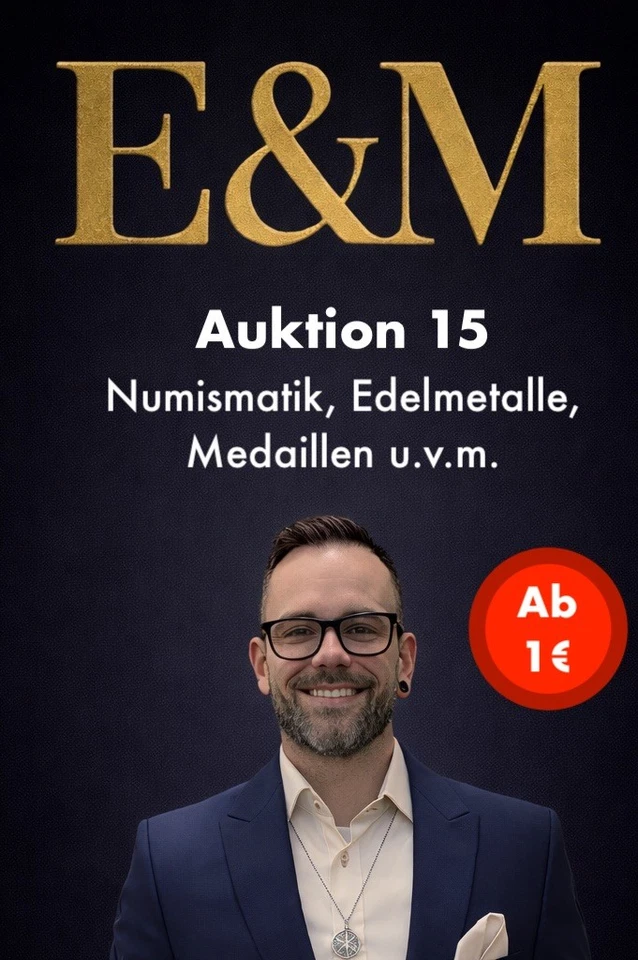 Auktion 15 Numismatik, Münzen, Edelmetalle & Medaillen u.v.m. ab 1,00€ !