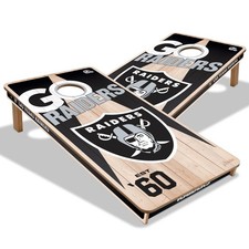 YouTheFan NFL 2 x 4 Professional Wood Cornhole Game Las Vegas Raid