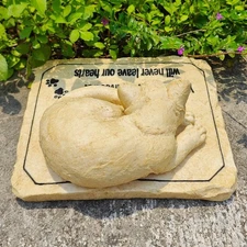 Personalized Cat Memorial Stones with Candle Holder, Cat Headstone Memorial G...