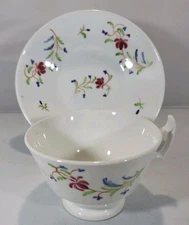 Antique Soft Paste Sprig Cup And Saucer