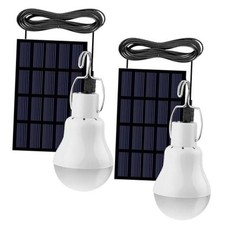 Solar Light Bulb Portable 350LM Solar Powered Camping Light Led Lantern 2Pack