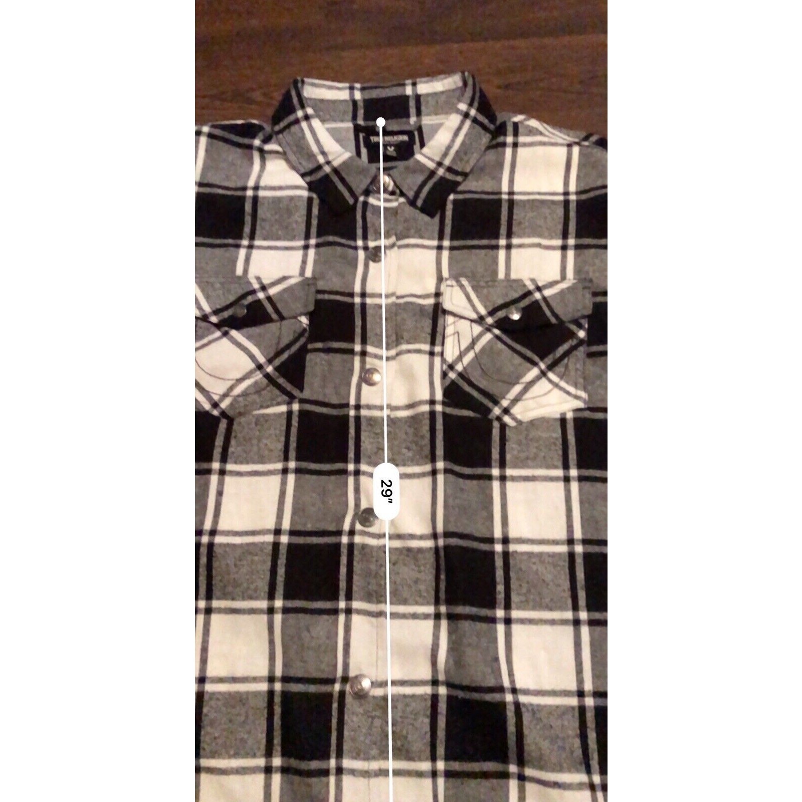 RareTrue Religion Flannel Shirt Plaid L Snap Western Logo On Pockets Mens Sz XL thumbnail 9