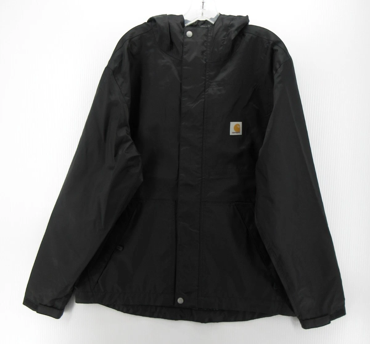 Carhartt Jacket Men Medium Black Storm Defender Windbreaker Hoodie Loose Fit