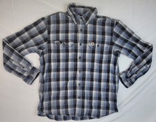 Carhartt Mens Relaxed Fit Button Down Long Sleeve Shirt Plaid Size Large