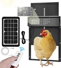 Solar Auto Chicken Coop Door with USB Charging   4 Modes, Timer Light Sensor
