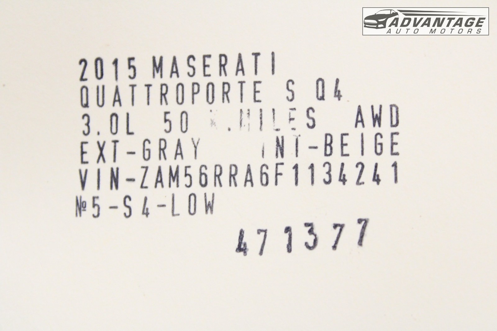 Maserati Quattroporte S Q4 2014-2021 Gearbox wiring harness