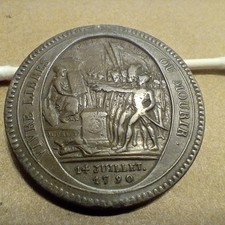 1792 FRENCH TOKEN * 5 SOL * CHOICE SMOOTH BROWN * NO SCRATCHES OR RIM DINGS !!