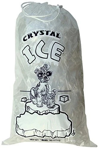 Bolsas de hielo de plástico cristalino con cordón de algodón, 10 lb, paquete de 300