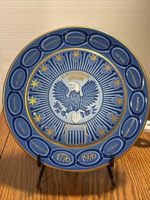 Vtg B & G Royal Copenhagen Porcelain Denmark Blue Eagle The Bicentennial Plate