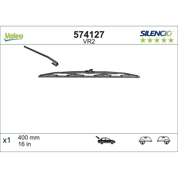 Wischblatt Hinten 400 Mm Valeo Iam-Expertise Passend FüR Renault Clio-image