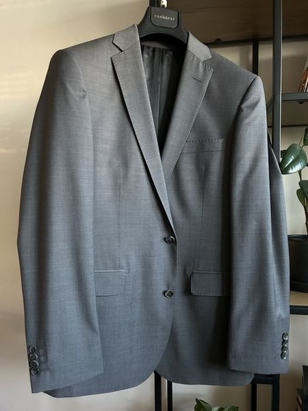 Men Cacharel Suit Grey Slim Fit 38