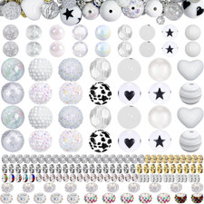 163 Pcs Pen Beads for Beadable Pens: Bubblegum Beads for Pen Making Bulk