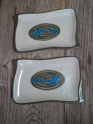 Tai Hong Wei Ware No 1609 Two 8'' X 5'' Rectangular Sushi Appetizer Plates (2)