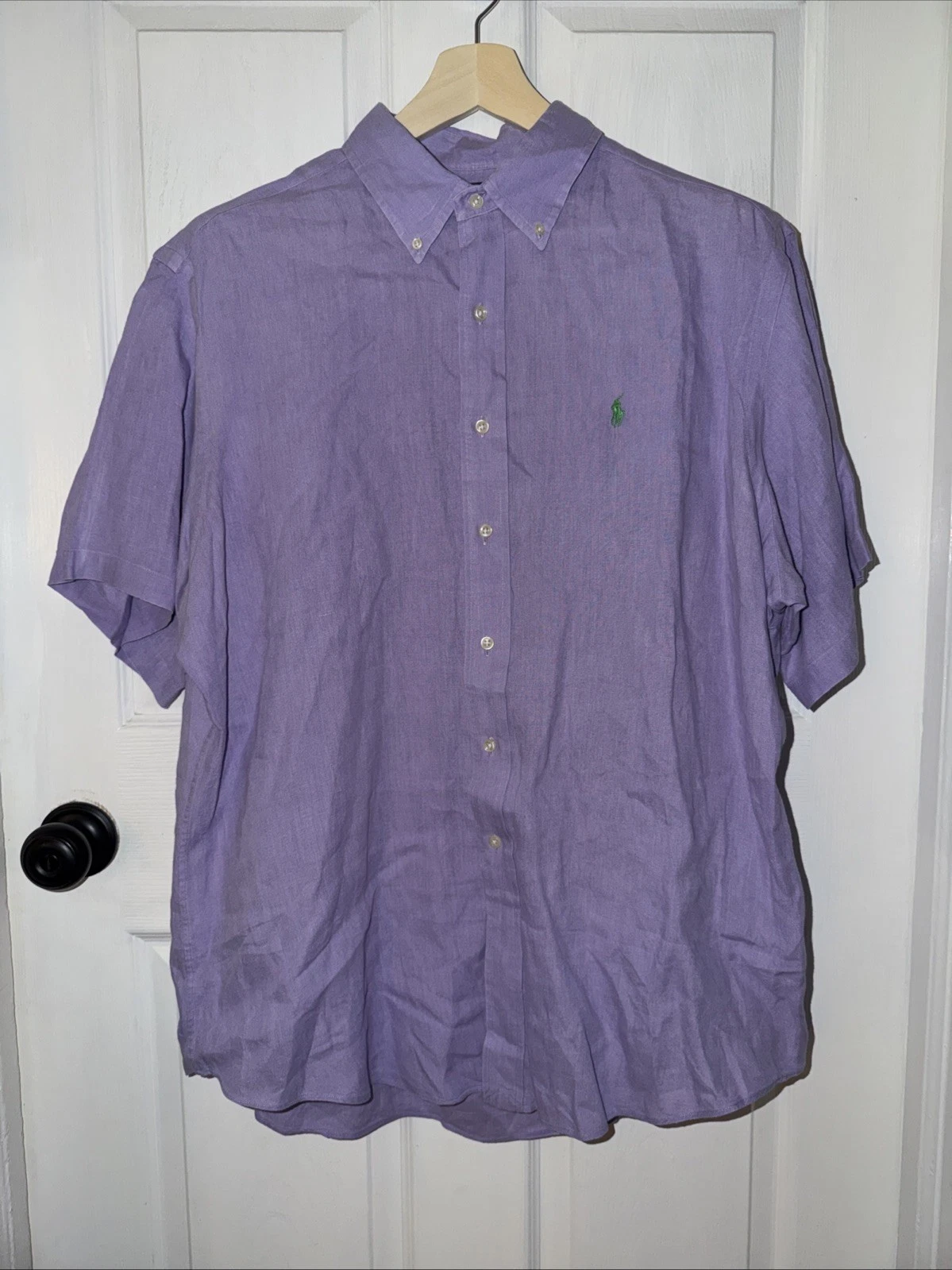 Ralph Lauren Classic 100% Linen Short Sleeve Button Down Shirt Mens XL Purple
Opens in a new window