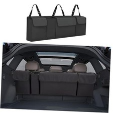 Car Trunk Organizer, Backseat Hanging Large Storage with Adjustable Black