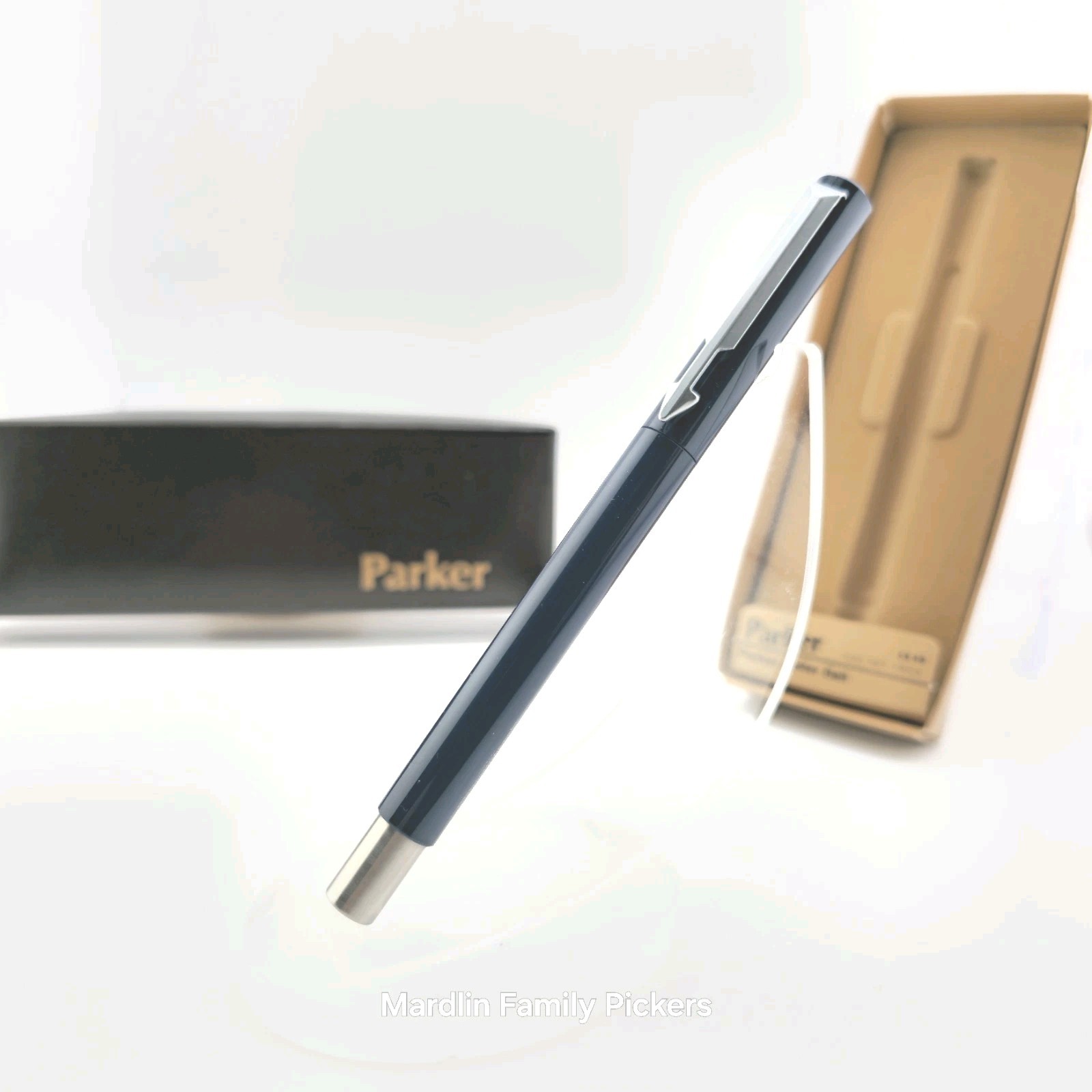 Parker Roller Ball Pen, Dark Blue, Model BLK-F, NOS, Vintage 1984, w/Box Pen