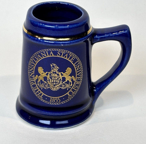 VTG Penn State University 1855 Seal Blue Gold Mini Mug Stein Souvenir USA Made