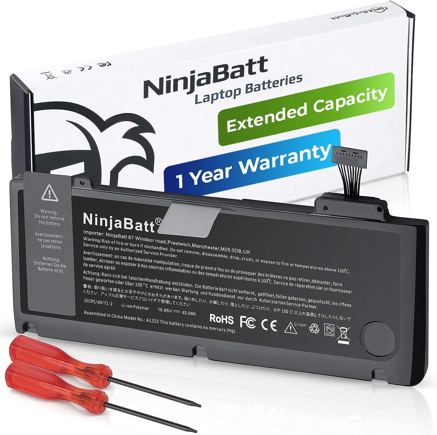 Batteria MacBook Pro 13 A1278 A1322 NinjaBatt | Ricambio Professionale