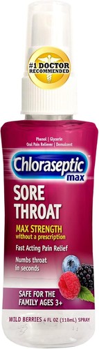 Chloraseptic Sore Throat Spray, Wild Berries 4 Fl Oz 678112000685VL - 第 1/2 張圖片