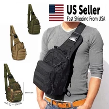 Mens Backpack Chest Pack Tactical Sling Shoulder Bag MOLLE Chest Outdoor Hiking