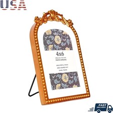 Elegant Beaded Gold 4x6 Filigree Picture Frame Vintage Tabletop Home Decor Gift