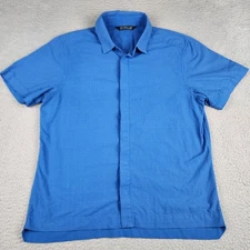 Arcteryx Shirt Mens Medium Blue Button Snap Short Sleeve Outdoor Casual