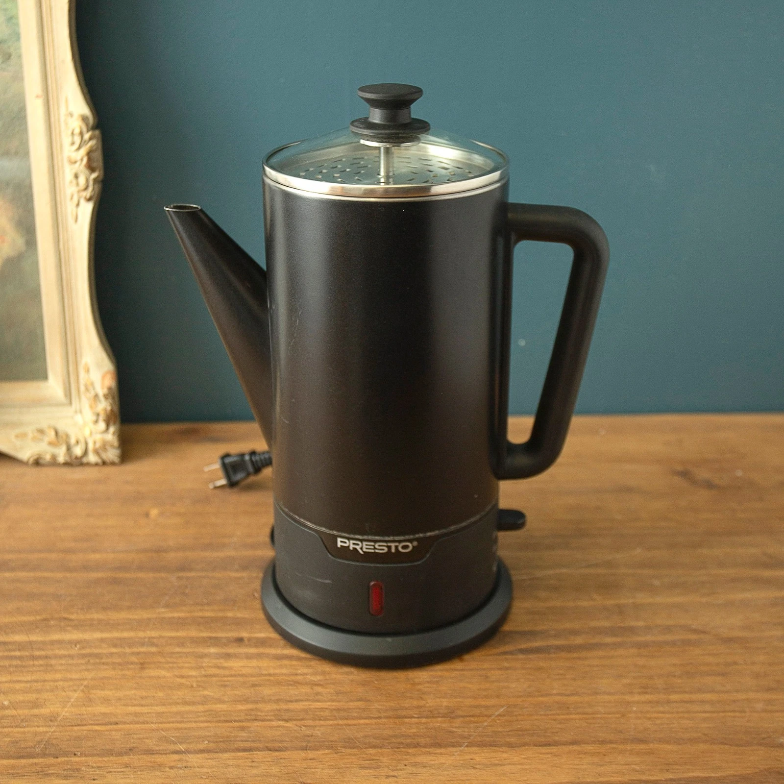 Presto Percolator Cordless Coffee Maker Stainless Steel Black 02815